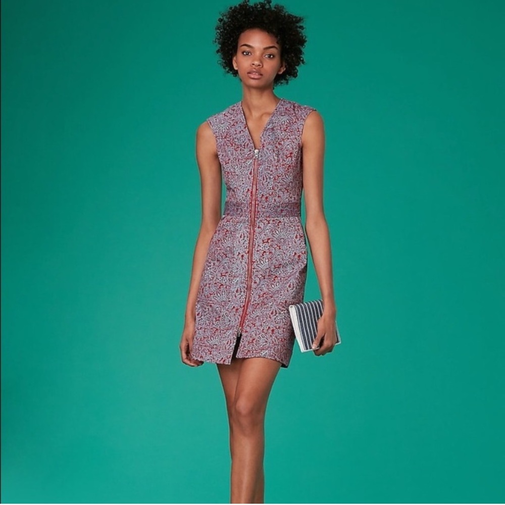 Diane von Furstenburg Zip Front Sheath Dress Calloway Print 6